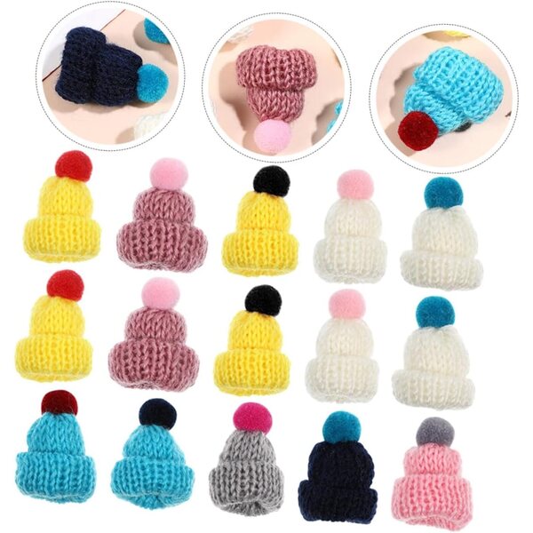 VICASKY 20 Mini Cappellini Artigianali Colorati Decorativi per Feste e Lavoretti DIY