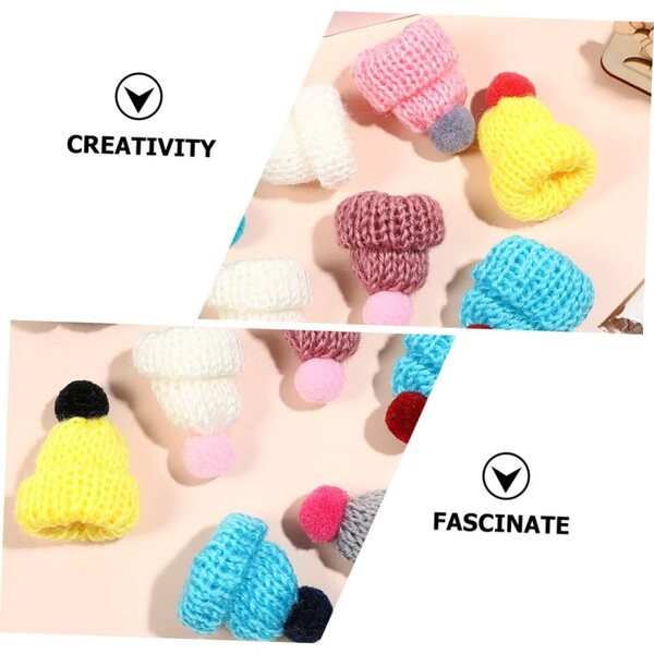 VICASKY 20 Mini Cappellini Artigianali Colorati Decorativi per Feste e Lavoretti DIY