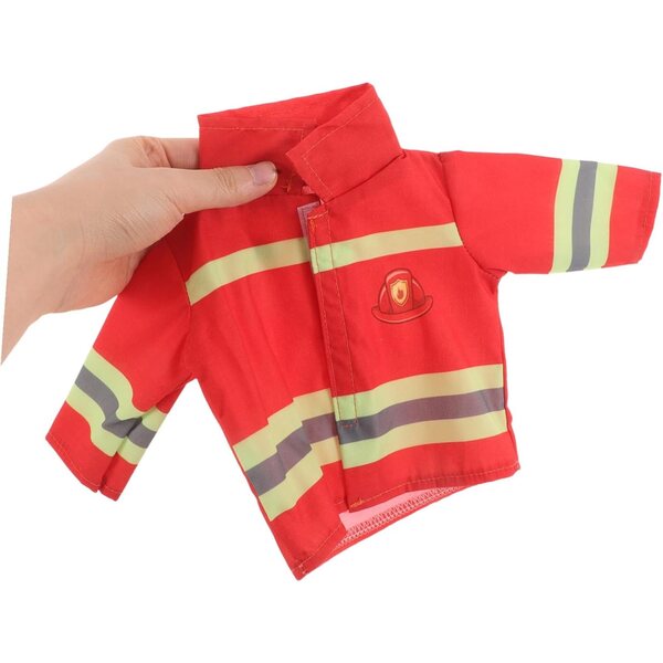 Vaguelly Costume da Pompiere per Bambole 43 cm con Casco e Pantaloni Resistenti