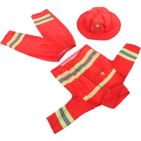 Costume Pompiere Bambole 43cm con Cappello e Pantaloni Accessori Realistici