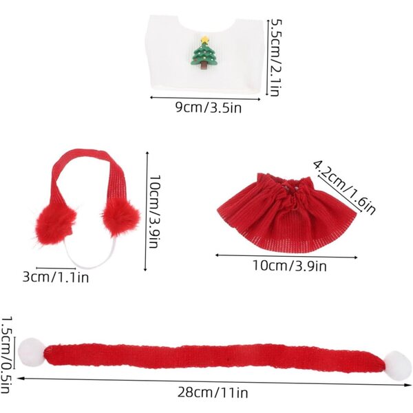 Beaupretty vestito natalizio in maglia rosso e verde per bambole con accessori invernali