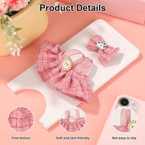 Rosa Puppenkleidungsset für 17 cm mit Rock und Kopfschmuck, weiches und widerstandsfähiges Zubehör