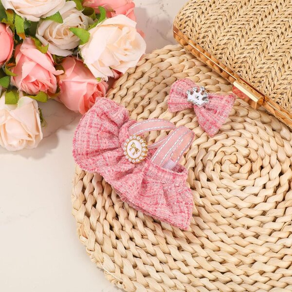 Rosa Puppenkleidungsset für 17 cm mit Rock und Kopfschmuck, weiches und widerstandsfähiges Zubehör