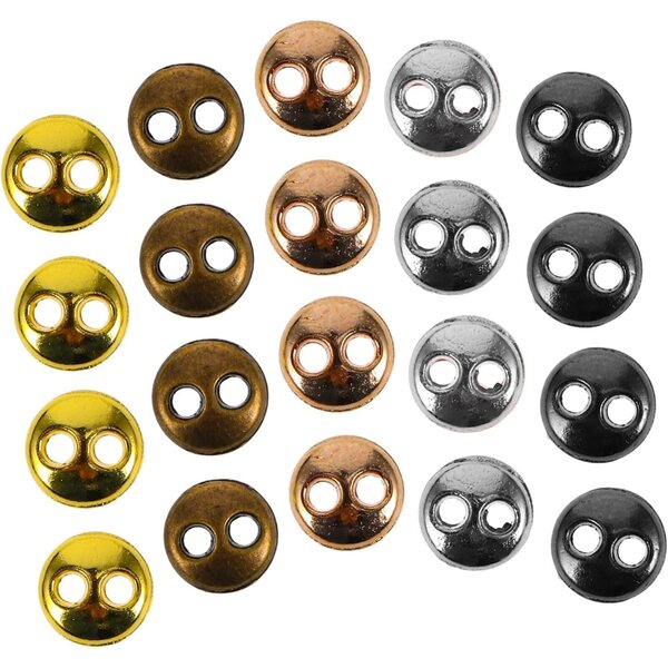 100 Mini Bottoni in Metallo Vintage per Bambole – Assortiti e Facili da Cucire