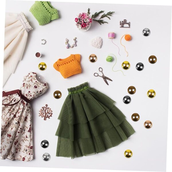 100 Mini Bottoni in Metallo Vintage per Bambole – Assortiti e Facili da Cucire