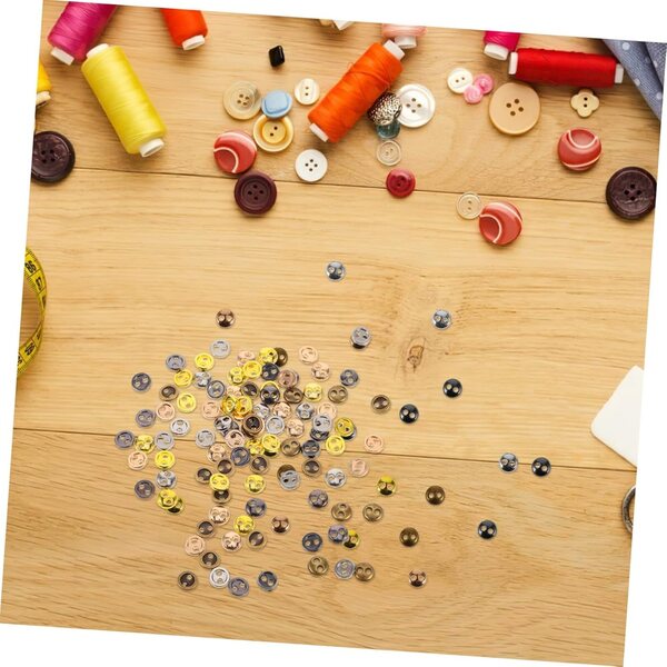 100 Mini Bottoni Rotondi in Metallo Retrò per Bambole, Cucito e Scrapbooking