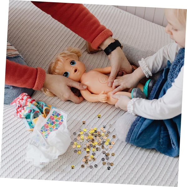 100 Mini Bottoni Rotondi in Metallo Retrò per Bambole, Cucito e Scrapbooking