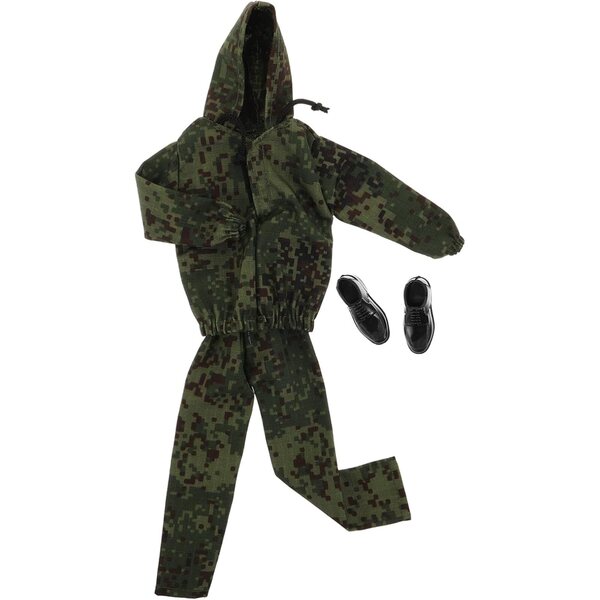 Militärkleidung für 12-Zoll-Puppen – Tarn-Outfit mit Sweatshirt, Hose und Schuhen