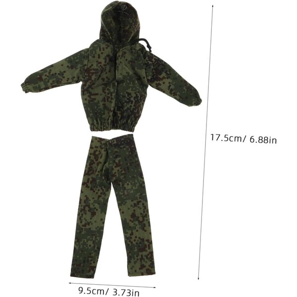 Militärkleidung für 12-Zoll-Puppen – Tarn-Outfit mit Sweatshirt, Hose und Schuhen