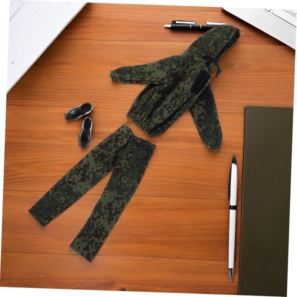Militärkleidung für 12-Zoll-Puppen – Tarn-Outfit mit Sweatshirt, Hose und Schuhen