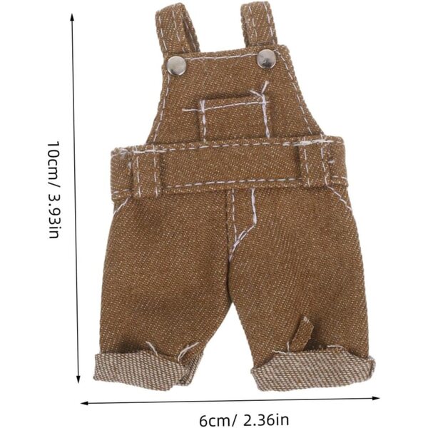 Bärenoverall für Plüschtiere mit Hosenträgern aus weichem Stoff – Puppenkleidung zum Sammeln