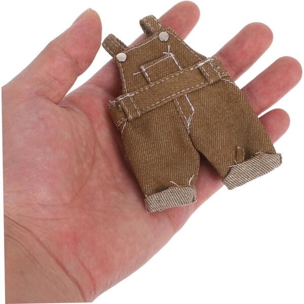 Abbigliamento Orsetto in Peluche Morbido Tuta Salopette Kawaii per Bambole 12cm