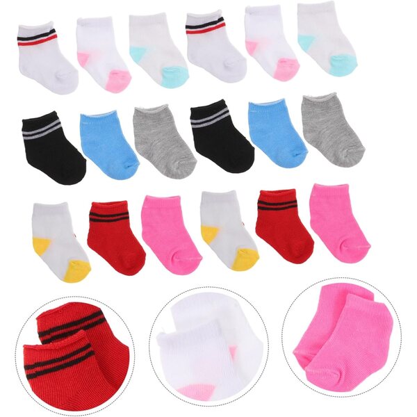 9 Paia Calzini in Cotone per Bambole Miniatura - Accessori Colorati per Action Figure