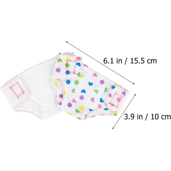 VICASKY 6 stuks herbruikbare luiers voor 18" poppen - stoffen intieme accessoires