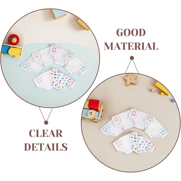 VICASKY 6 stuks herbruikbare luiers voor 18" poppen - stoffen intieme accessoires