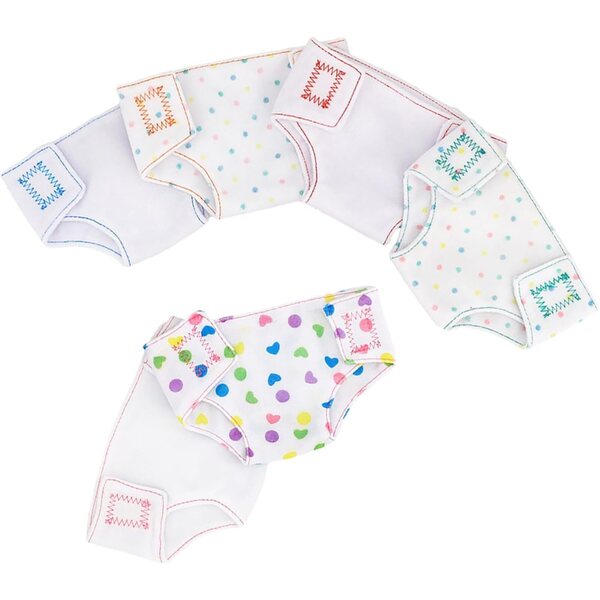 ORFOFE 6 Pannolini per Bambole in Tessuto Riutilizzabili con Nastro Regolabile