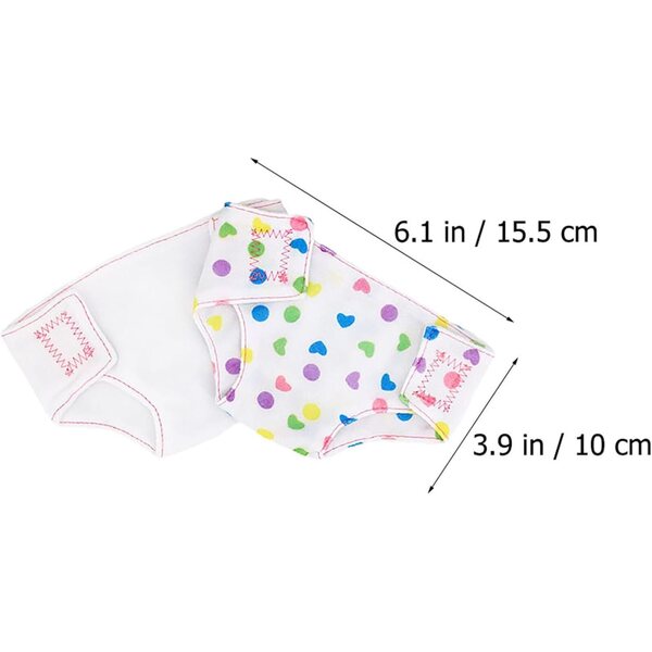 ORFOFE 6 Pannolini per Bambole in Tessuto Riutilizzabili con Nastro Regolabile