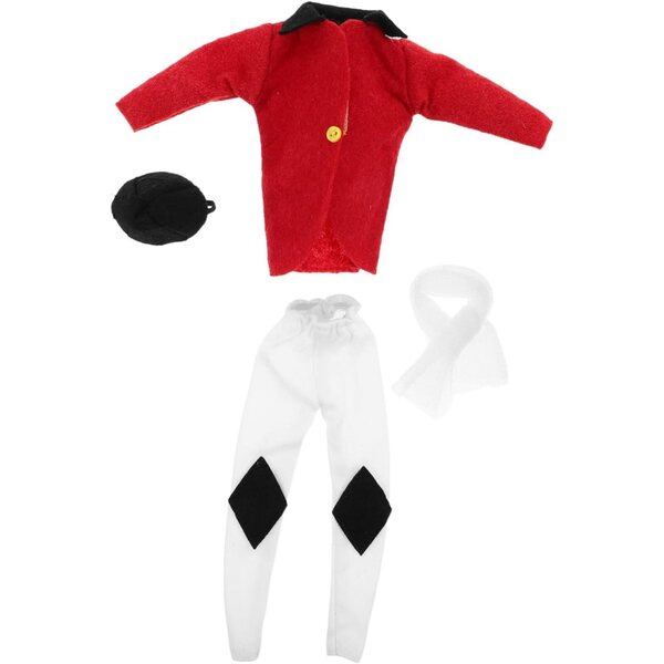 WOONEKY Set Completo Abbigliamento Equitazione Rosso per Bambole da 11 Pollici
