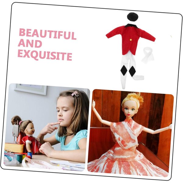 WOONEKY Set Completo Abbigliamento Equitazione Rosso per Bambole da 11 Pollici