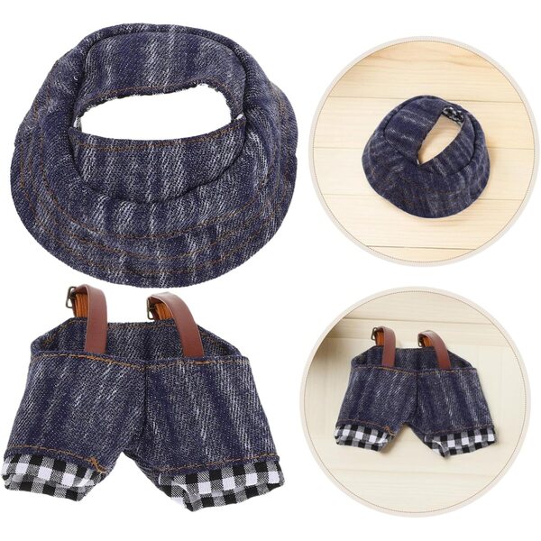 DIY Puppen- und Plüsch-Jeans-Kleidungsset mit Hut und Hose
