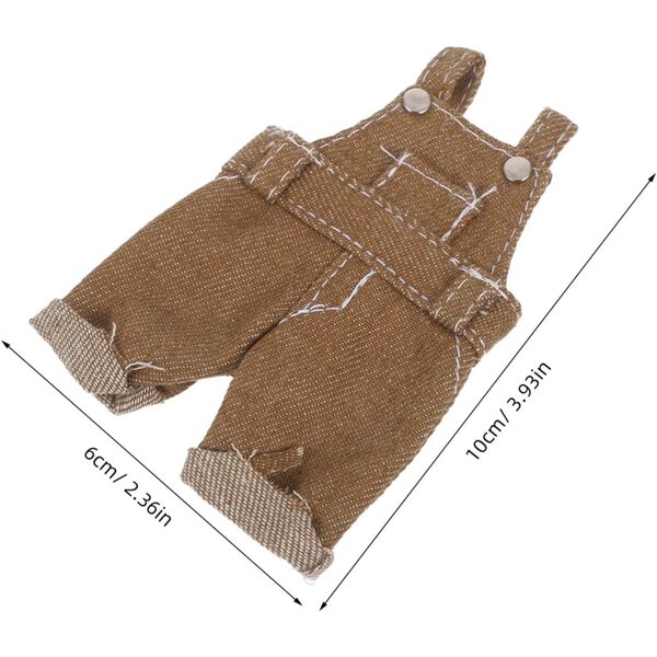 Abbigliamento per Peluche Orso Tuta Morbida con Bretelle Kawaii per Bambole 12 cm