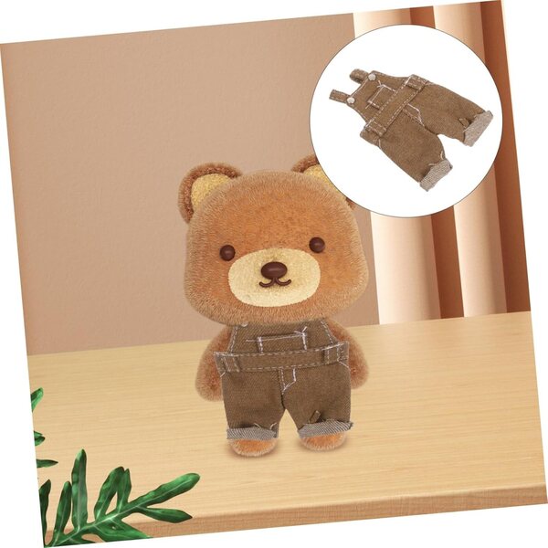 Abbigliamento per Peluche Orso Tuta Morbida con Bretelle Kawaii per Bambole 12 cm