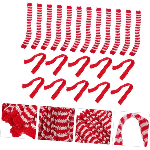 GALPADA 20 Mini Sciarpe Rosse in Filato Delicato per Bambole e Decorazioni Festive
