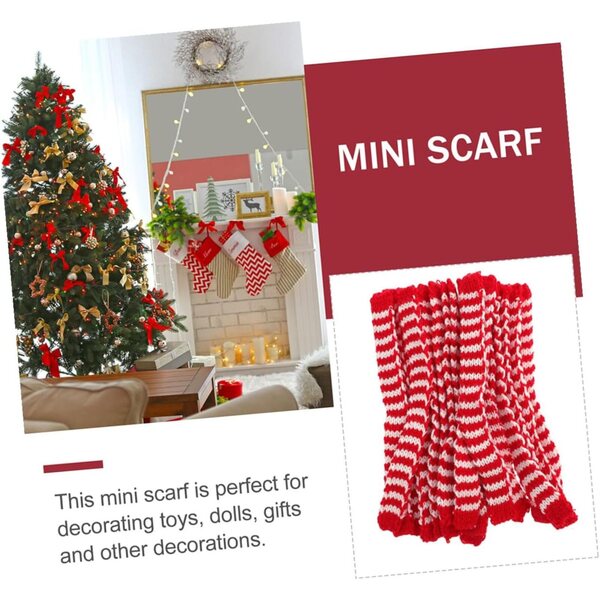 GALPADA 20 Mini Sciarpe Rosse in Filato Delicato per Bambole e Decorazioni Festive