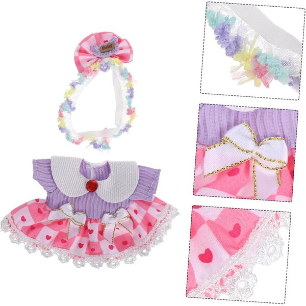Prinzessin Cosplay-Kleidungsset für Puppen mit Rock und dekorativem Stirnband