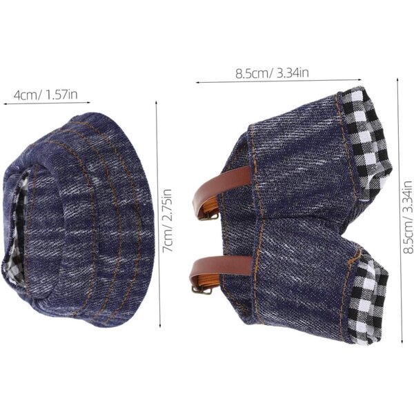 Set vestiti per bambole fai da te in denim vintage con cappello e pantaloni