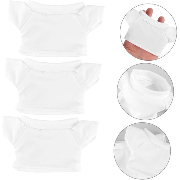 BESPORTBLE Set 4 Magliette in Cotone con Orsetto per Bambole e Peluche 13,5x8 cm