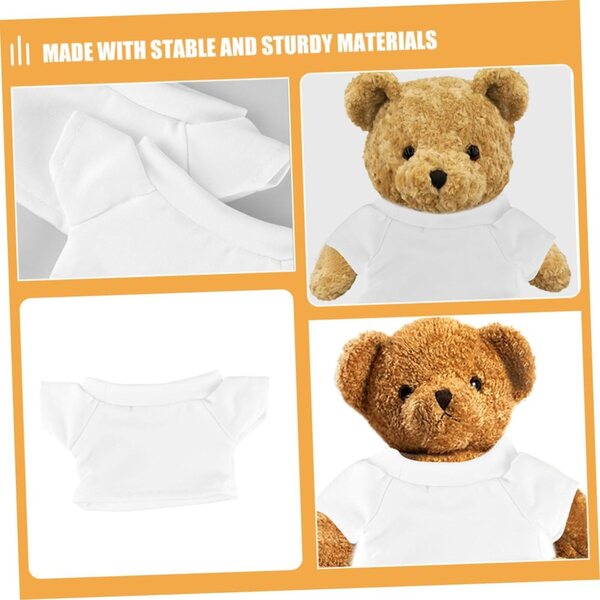 BESPORTBLE Set 4 Magliette in Cotone con Orsetto per Bambole e Peluche 13,5x8 cm