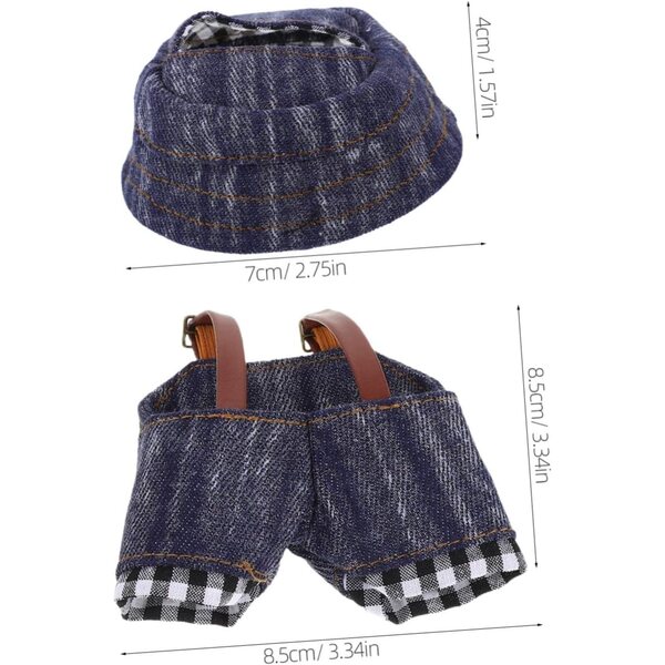 ERINGOGO vestiti per bambole fai-da-te con cappello e pantaloni in denim morbido