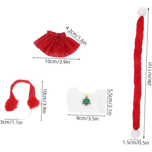 YARNOW maglione natalizio rosso verde per bambole vestito lavorato a maglia