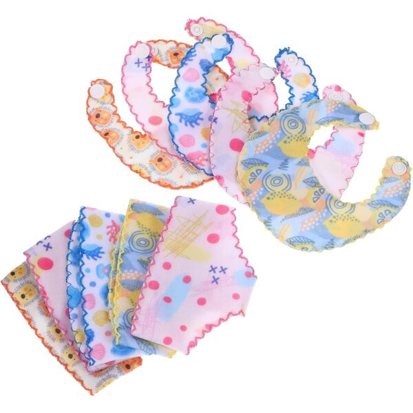 Set 5 Biancheria Intima e Bavaglini Colorati per Bambole - Accessori Tessuto Riutilizzabili