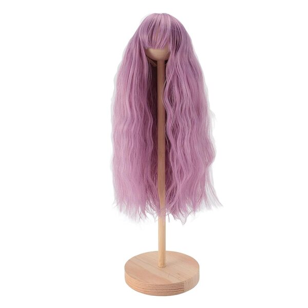 Lila Perücke für 1/4 Puppe, langes lockiges Haar aus Hochtemperaturseide