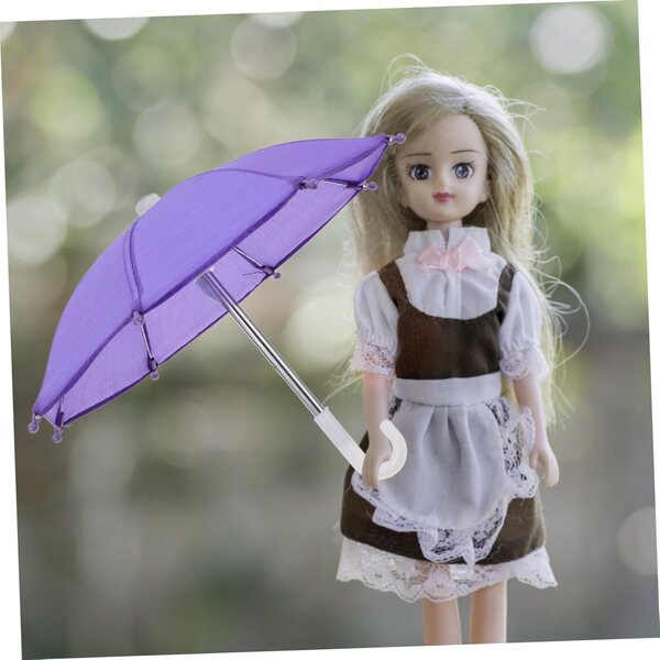 Didiseaon Mini-Regenschirm in Lila für Puppenhaus – realistisches dekoratives Accessoire
