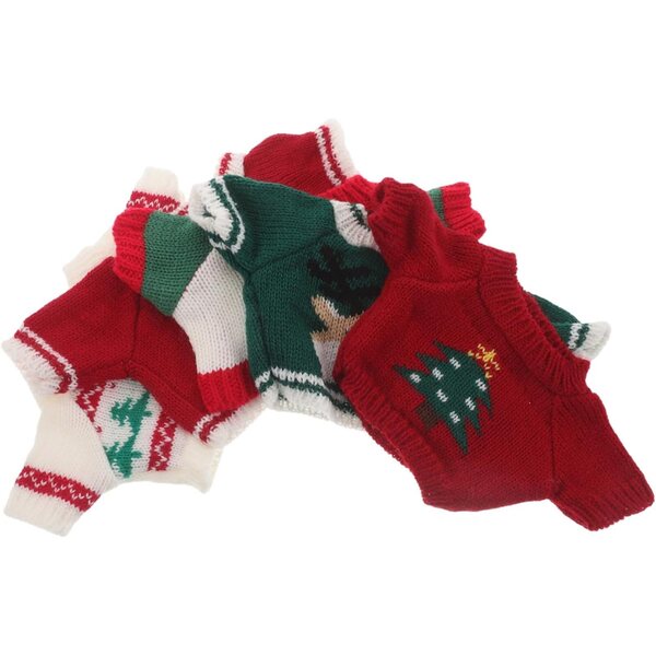 Vaguelly 5 Maglioni Natalizi per Bambole con Motivi Orsetto in Cotone Comfort e Stile