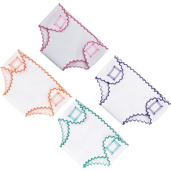 Set mit 4 Mini-Stoffwindeln für 18-Zoll-Puppen – Puppenhauszubehör