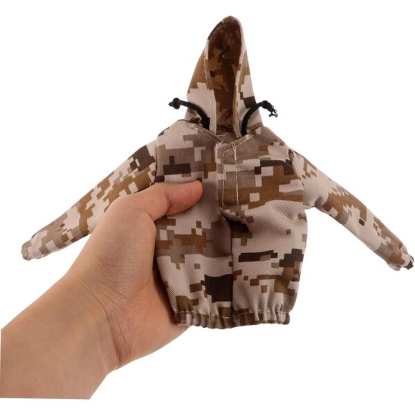 WOONEKY Militaire kleding voor 12 inch pop met camouflagehoodie en schoenen