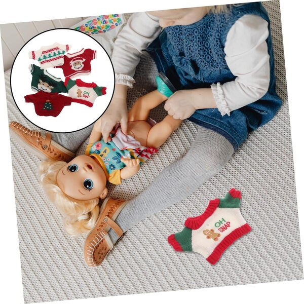 Maglioni Natalizi per Bambole e Orsi di Peluche 30 cm - Set 5 Pezzi Morbidi e Festivi