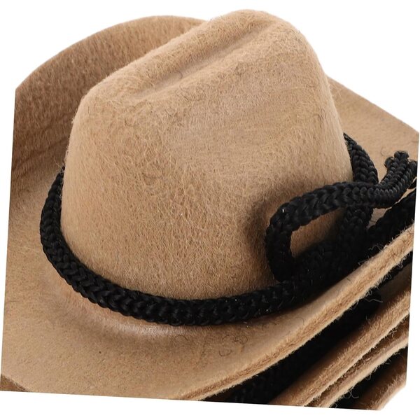 Beaupretty 4 Mini Cappelli Cowboy Beige per Bambole Accessori Western Decorativi