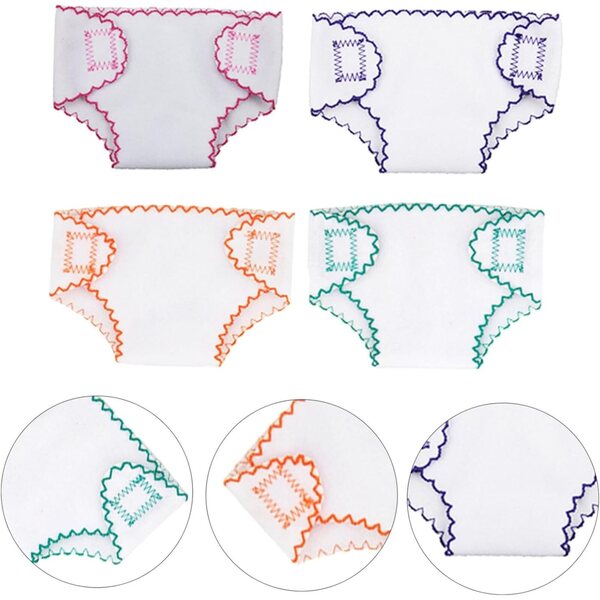 BESPORTBLE Set 4 Pannolini in Stoffa Miniatura per Bambole - Accessori Realistici per Case delle Bambole