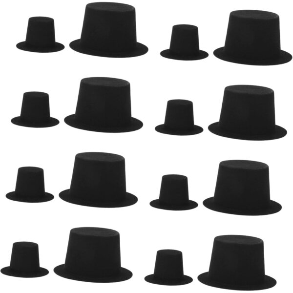 HEMOTON 60 Mini Cappelli Formali Neri per Bambole e Scenografie Natalizie