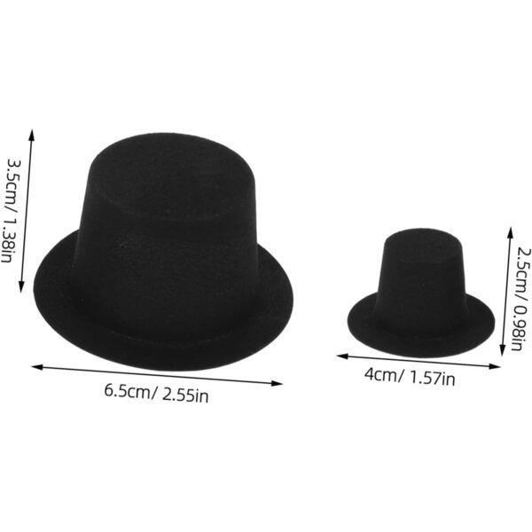 HEMOTON 60 Mini Cappelli Formali Neri per Bambole e Scenografie Natalizie