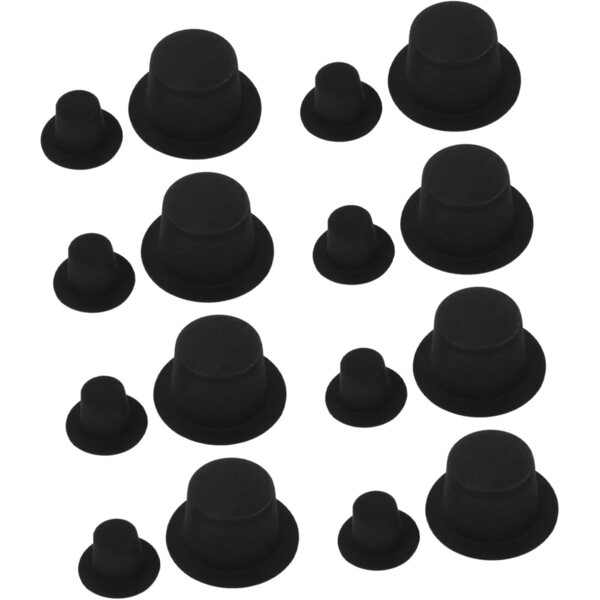 60 Mini Cappelli a Cilindro Neri per Artigianato e Decorazioni Fai Da Te