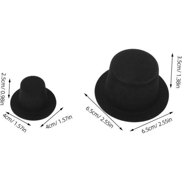 60 Mini Cappelli a Cilindro Neri per Artigianato e Decorazioni Fai Da Te