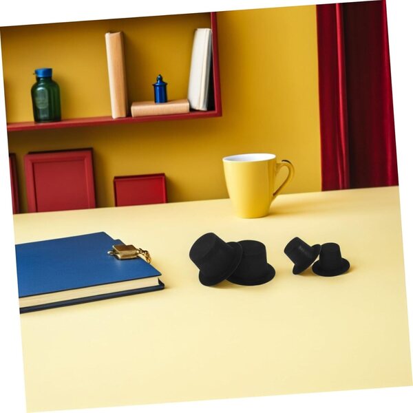 60 Mini Cappelli a Cilindro Neri per Artigianato e Decorazioni Fai Da Te