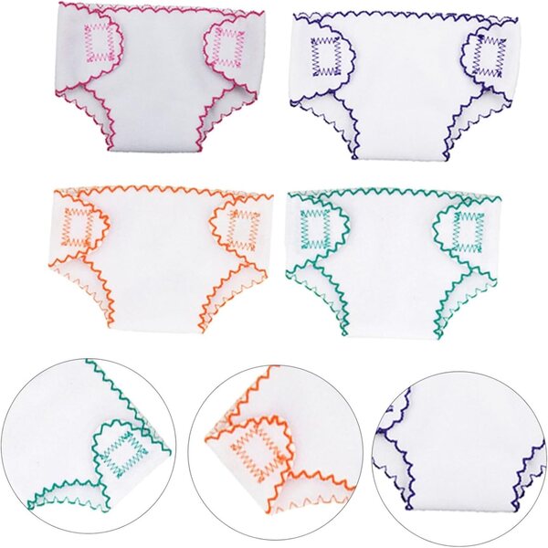 HEMOTON 4pz Pannolini Riutilizzabili in Tessuto per Bambole 18 Pollici Accessori Gioco Ruolo