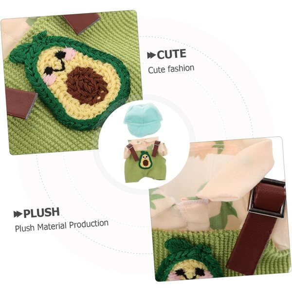 Set Vestiti per Bambole con Tuta Avocado e Cappello Verde – Accessori Moda Peluche